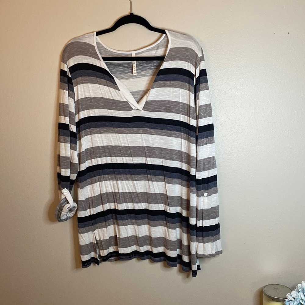 Leo&Nicole Striped, roll up sleeve size XXL